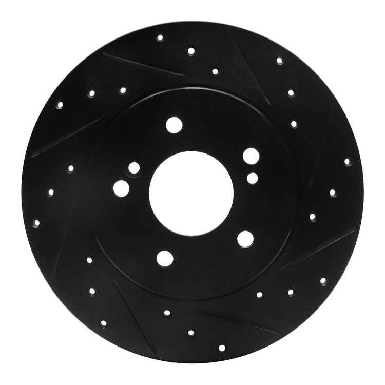 633-63035R Drilled/Slotted Brake Rotor [Black], 1996-1998 Mercedes-Benz, Position: Rear Right
