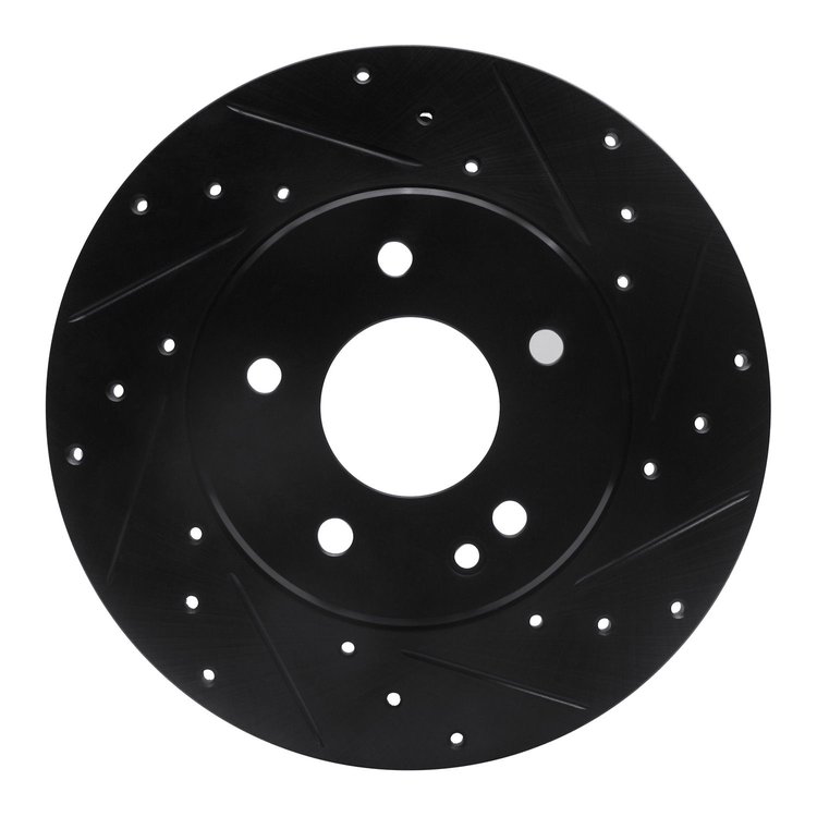 633-63036R Drilled/Slotted Brake Rotor [Black], 1997-1998 Mercedes-Benz, Position: Front Right