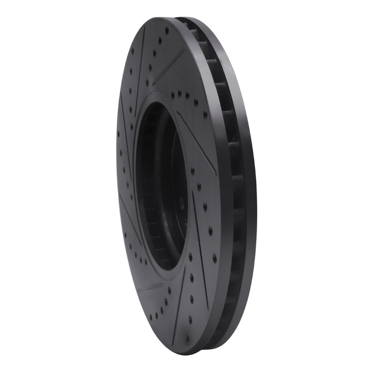 633-63046R Drilled/Slotted Brake Rotor [Black], 2000-2006 Multiple Makes/Models, Position: Front Right