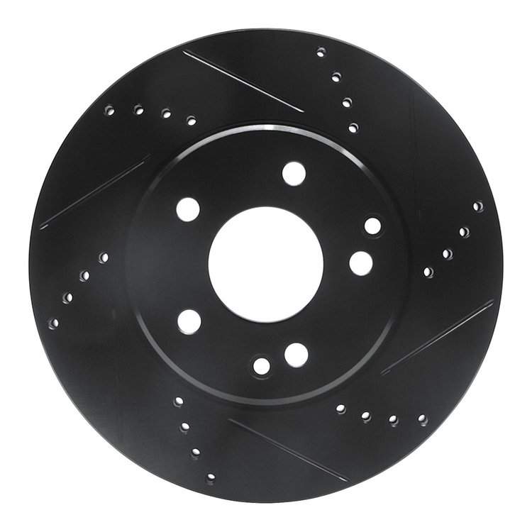 633-63047R Drilled/Slotted Brake Rotor [Black], 1996-2015 Mercedes-Benz, Position: Front Right