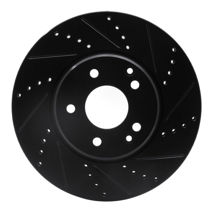633-63048R Drilled/Slotted Brake Rotor [Black], 1996-2011 Multiple Makes/Models, Position: Front Right