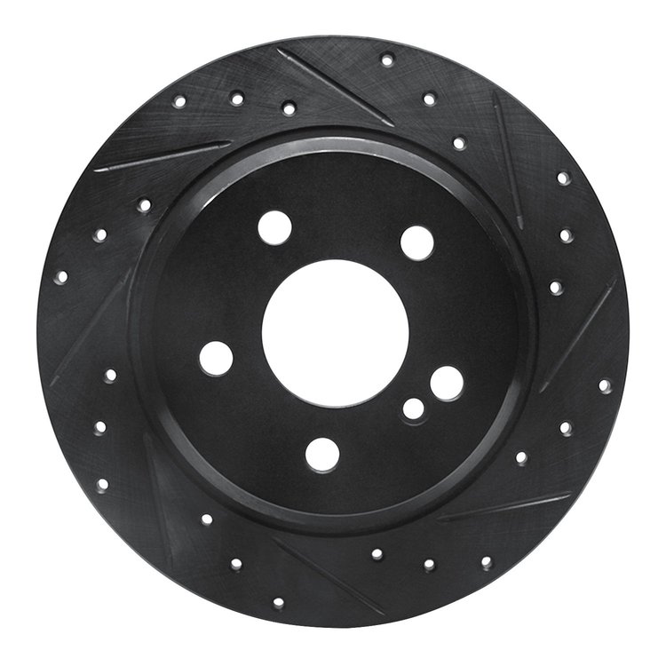 633-63051R Drilled/Slotted Brake Rotor [Black], 2003-2016 Mercedes-Benz, Position: Rear Right