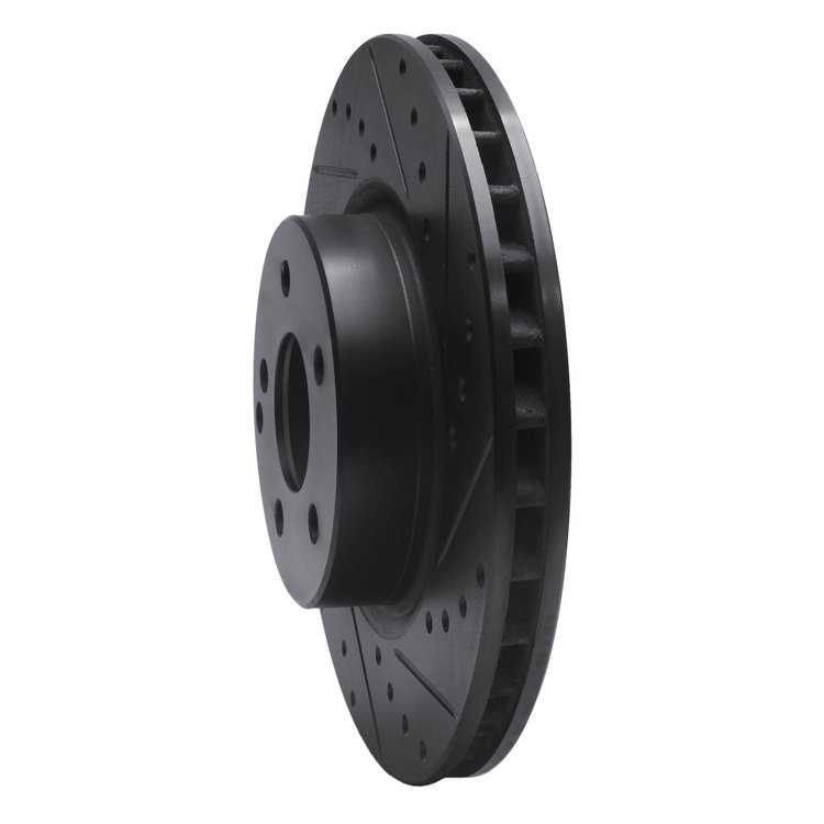633-63052R Drilled/Slotted Brake Rotor [Black], 2003-2006 Mercedes-Benz, Position: Front Right