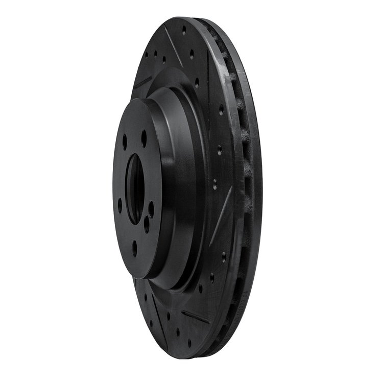 633-63076R Drilled/Slotted Brake Rotor [Black], 2007-2014 Mercedes-Benz, Position: Rear Right