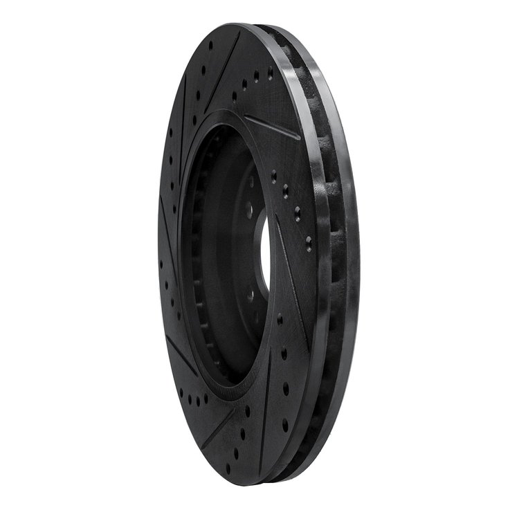633-63077R Drilled/Slotted Brake Rotor [Black], 2006-2007 Mercedes-Benz, Position: Front Right
