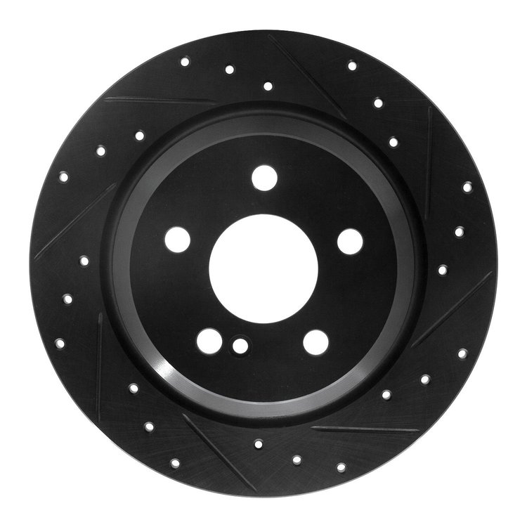 633-63078R Drilled/Slotted Brake Rotor [Black], 2007-2013 Mercedes-Benz, Position: Rear Right