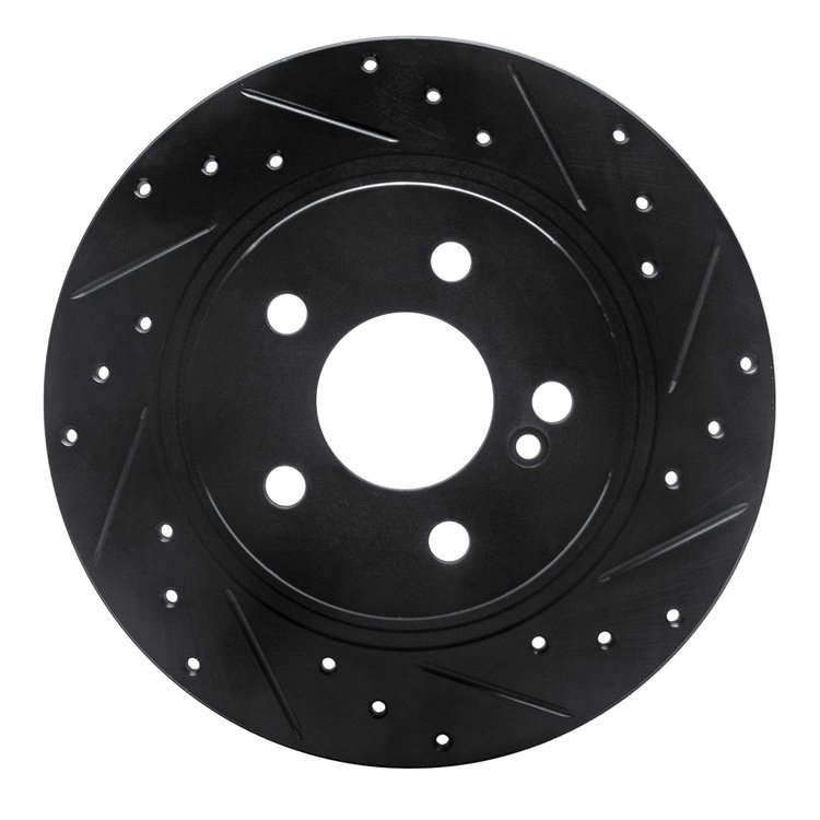 633-63086R Drilled/Slotted Brake Rotor [Black], 2008-2015 Mercedes-Benz, Position: Rear Right