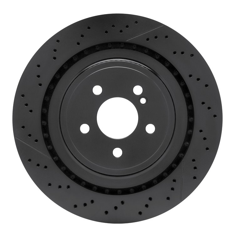 633-63094 Drilled/Slotted Brake Rotor [Black], 2010-2018 Mercedes-Benz, Position: Rear