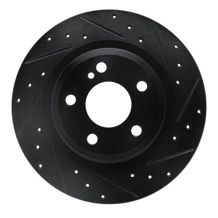 633-63099R Drilled/Slotted Brake Rotor [Black], 2012-2020 Mercedes-Benz, Position: Rear Right