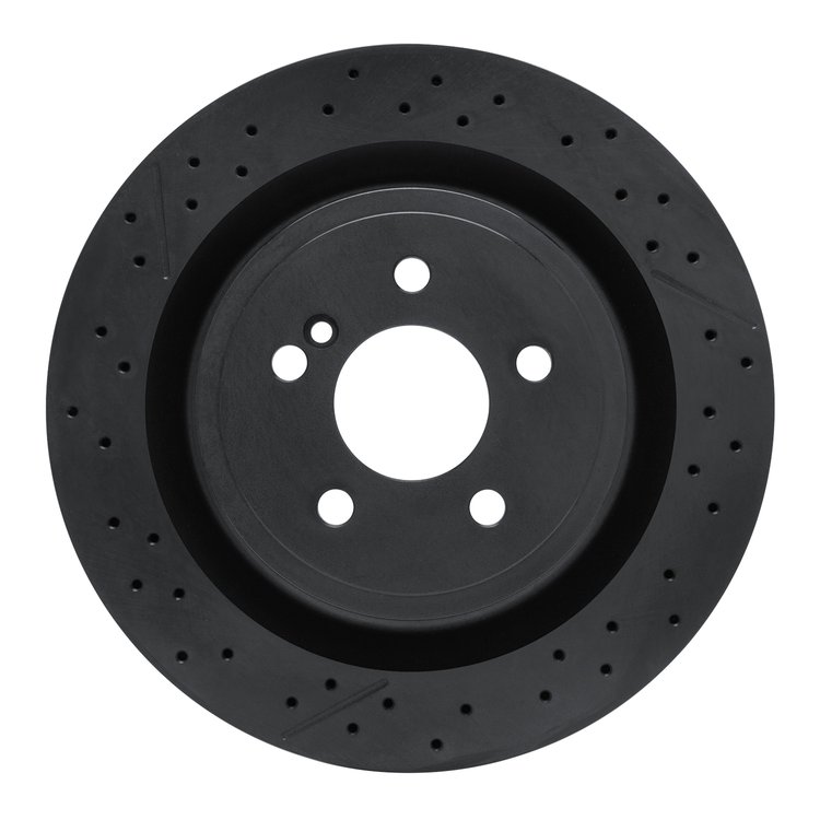 633-63101 Drilled/Slotted Brake Rotor [Black], 2012-2020 Mercedes-Benz, Position: Rear