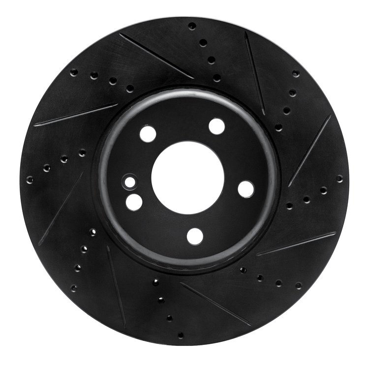 633-63117R Drilled/Slotted Brake Rotor [Black], Fits Select Mercedes-Benz, Position: Front Right