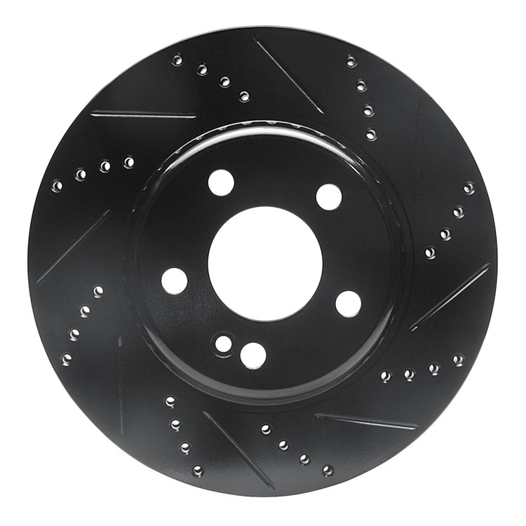 633-63118R Drilled/Slotted Brake Rotor [Black], Fits Select Mercedes-Benz, Position: Rear Right