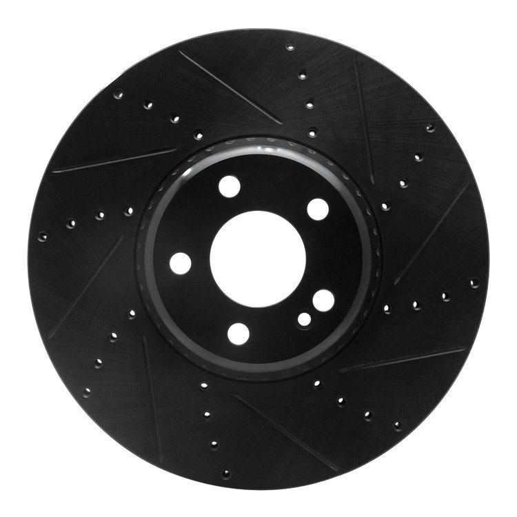 633-63119R Drilled/Slotted Brake Rotor [Black], Fits Select Mercedes-Benz, Position: Front Right