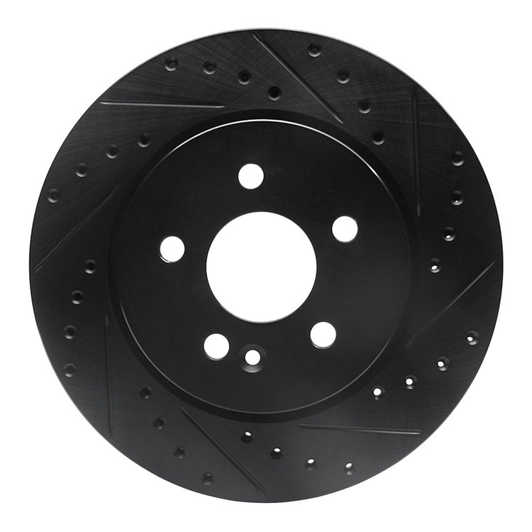 633-63122R Drilled/Slotted Brake Rotor [Black], 1998-2005 Mercedes-Benz, Position: Front Right