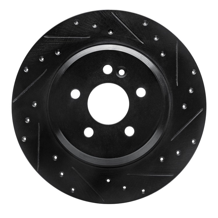 633-63125R Drilled/Slotted Brake Rotor [Black], 2000-2005 Mercedes-Benz, Position: Rear Right