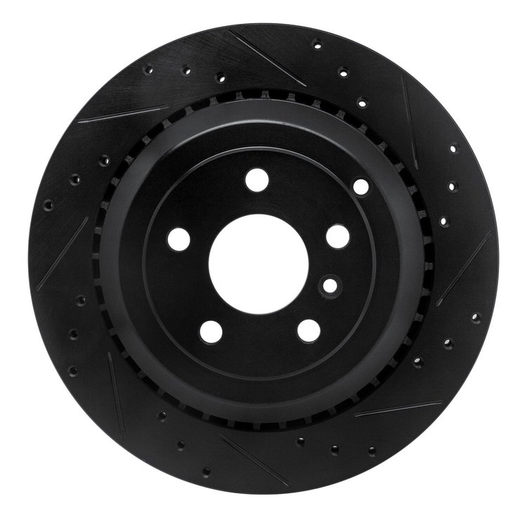 633-63131R Drilled/Slotted Brake Rotor [Black], 2006-2012 Mercedes-Benz, Position: Rear Right