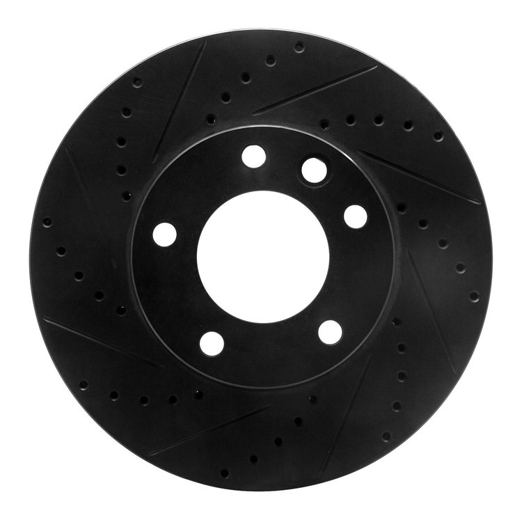633-63135L Drilled/Slotted Brake Rotor [Black], 2008-2018 Mercedes-Benz, Position: Front Left