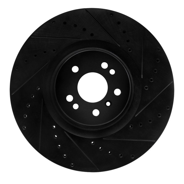633-63136R Drilled/Slotted Brake Rotor [Black], 2007-2009 Mercedes-Benz, Position: Front Right