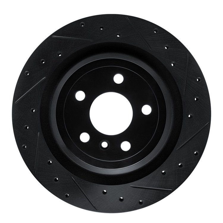 633-63140R Drilled/Slotted Brake Rotor [Black], 2012-2019 Mercedes-Benz, Position: Rear Right