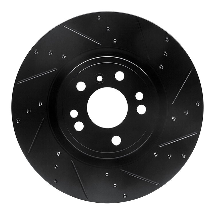 633-63144R Drilled/Slotted Brake Rotor [Black], 2012-2018 Mercedes-Benz, Position: Front Right