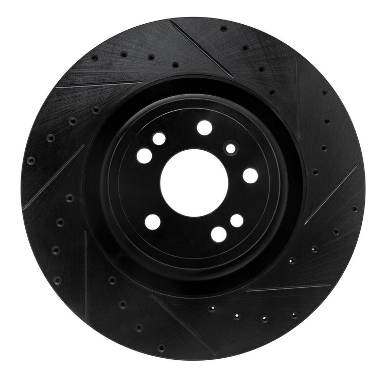 633-63146R Drilled/Slotted Brake Rotor [Black], 2013-2019 Mercedes-Benz, Position: Front Right