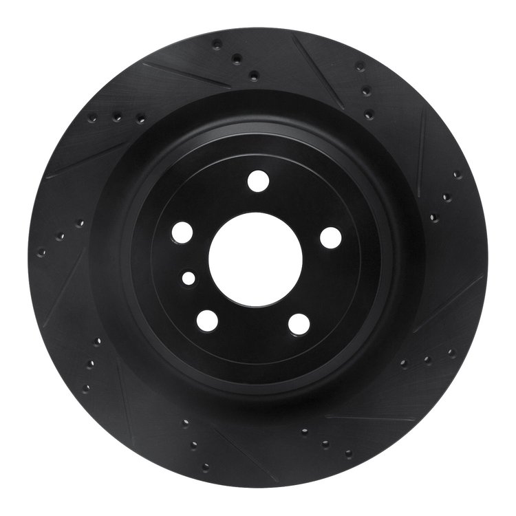 633-63150R Drilled/Slotted Brake Rotor [Black], 2013-2019 Mercedes-Benz, Position: Rear Right