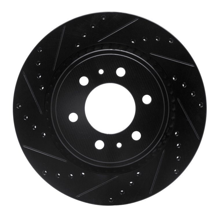 633-63153L Drilled/Slotted Brake Rotor [Black], 1992-2017 Freightliner, Position: Fr & Rr Left,Rr Left