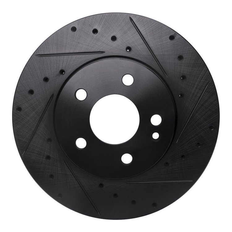 633-63158R Drilled/Slotted Brake Rotor [Black], Fits Select Mercedes-Benz, Position: Front Right