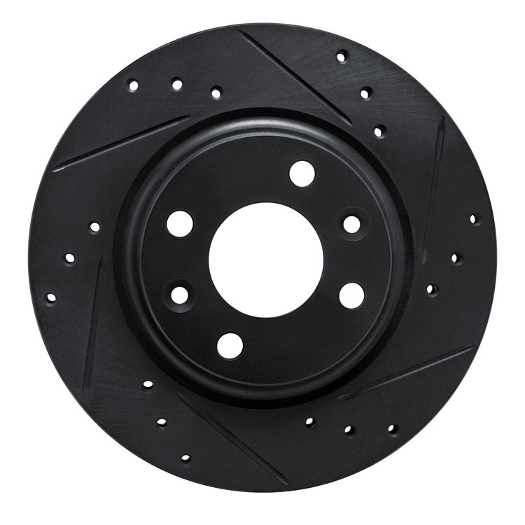 633-63159R Drilled/Slotted Brake Rotor [Black], 2015-2019 Multiple Makes/Models, Position: Front Right