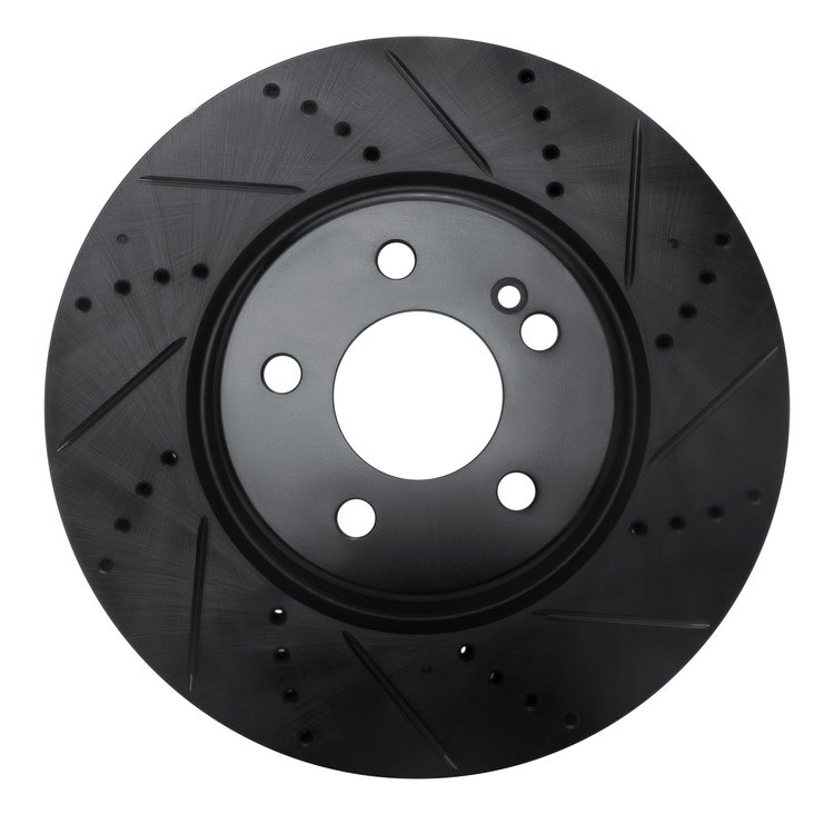 633-63162R Drilled/Slotted Brake Rotor [Black], Fits Select Mercedes-Benz, Position: Rear Right