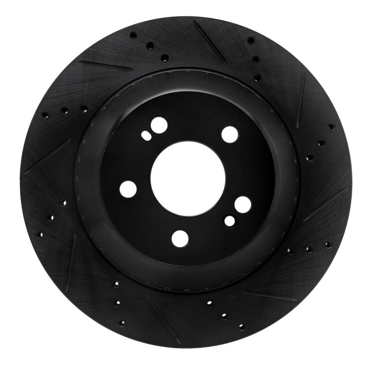 633-63165R Drilled/Slotted Brake Rotor [Black], 2015-2021 Mercedes-Benz, Position: Rear Right