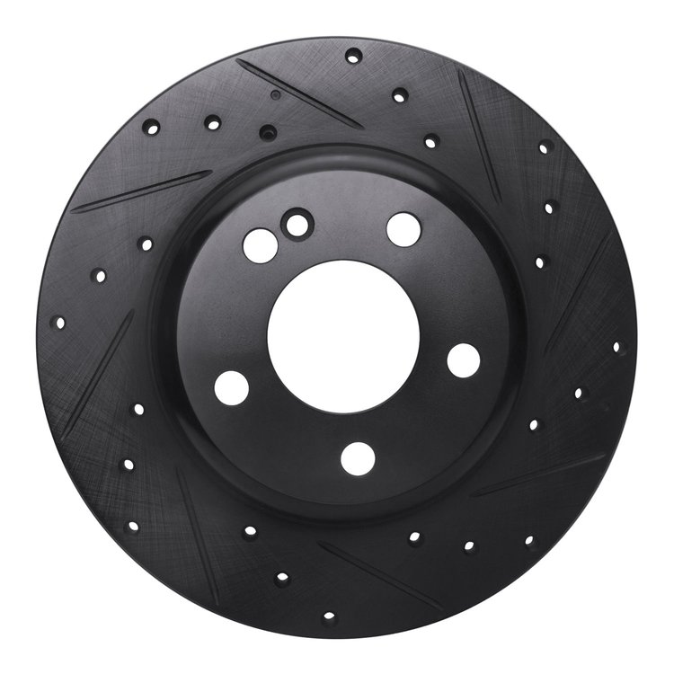 633-63173R Drilled/Slotted Brake Rotor [Black], 2015-2021 Mercedes-Benz, Position: Rear Right