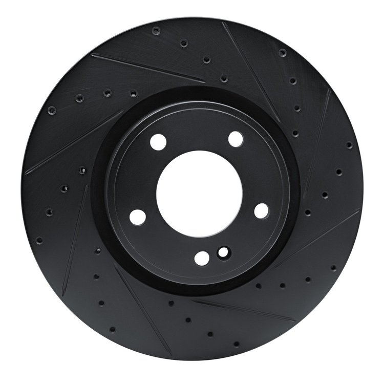 633-63176R Drilled/Slotted Brake Rotor [Black], Fits Select Mercedes-Benz, Position: Front Right
