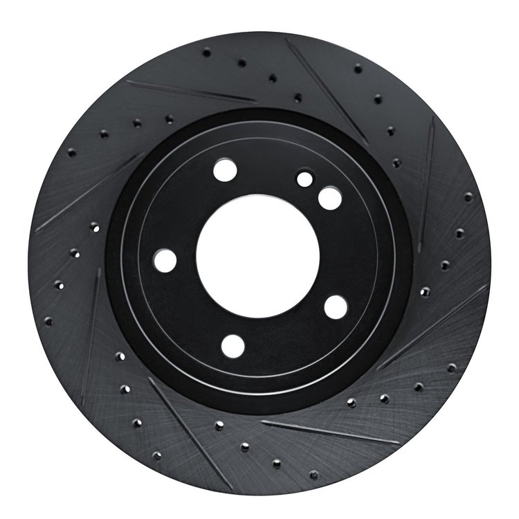 633-63177R Drilled/Slotted Brake Rotor [Black], Fits Select Mercedes-Benz, Position: Rear Right