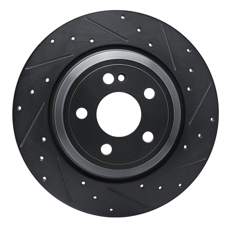 633-63182R Drilled/Slotted Brake Rotor [Black], Fits Select Mercedes-Benz, Position: Rear Right