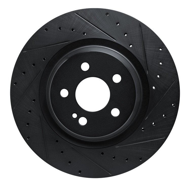 633-63183R Drilled/Slotted Brake Rotor [Black], Fits Select Mercedes-Benz, Position: Rear Right