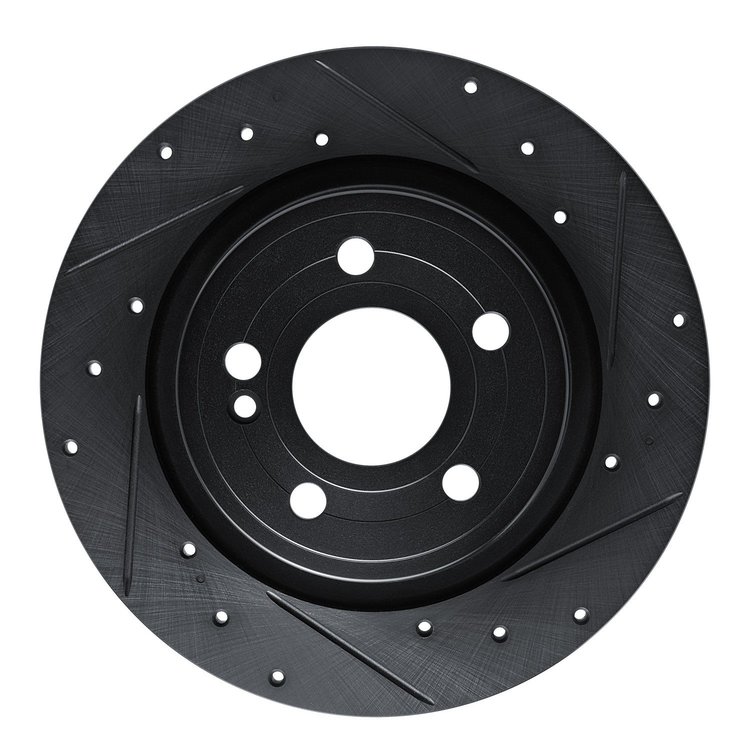 633-63184R Drilled/Slotted Brake Rotor [Black], Fits Select Mercedes-Benz, Position: Rear Right