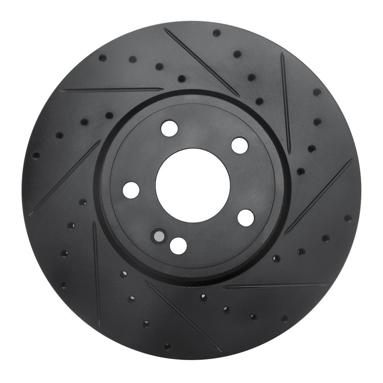 633-63186R Drilled/Slotted Brake Rotor [Black], Fits Select Mercedes-Benz, Position: Front Right