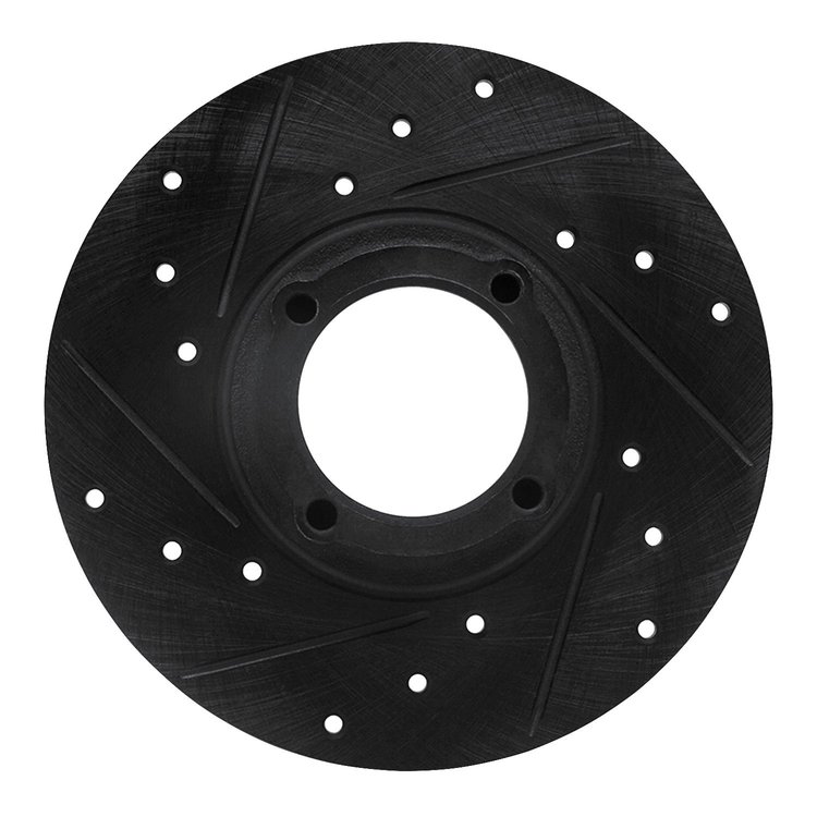 633-64001L Drilled/Slotted Brake Rotor [Black], 1963-1979 Multiple Makes/Models, Position: Front Left