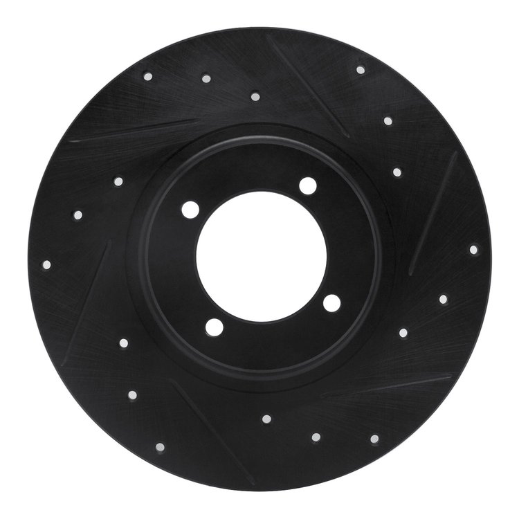 633-64002R Drilled/Slotted Brake Rotor [Black], 1962-1980 MG, Position: Front Right
