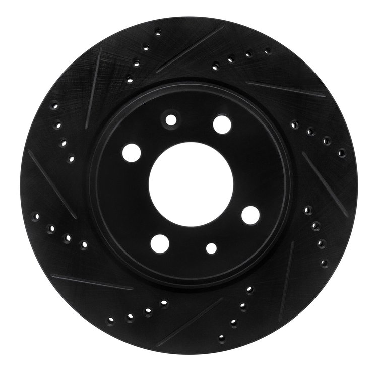 633-65004L Drilled/Slotted Brake Rotor [Black], 1986-1986 GM, Position: Front Left