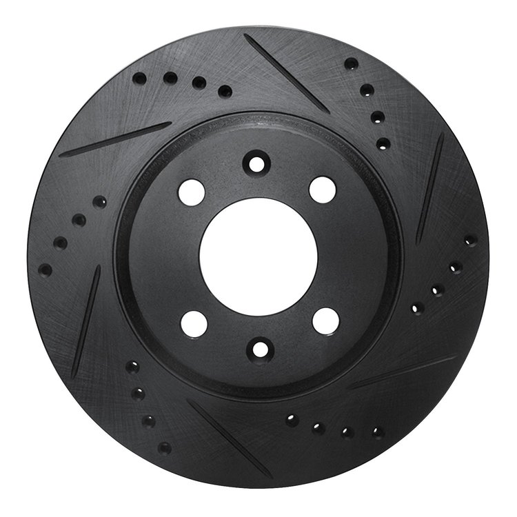 633-65005R Drilled/Slotted Brake Rotor [Black], 1987-1993 GM, Position: Front Right