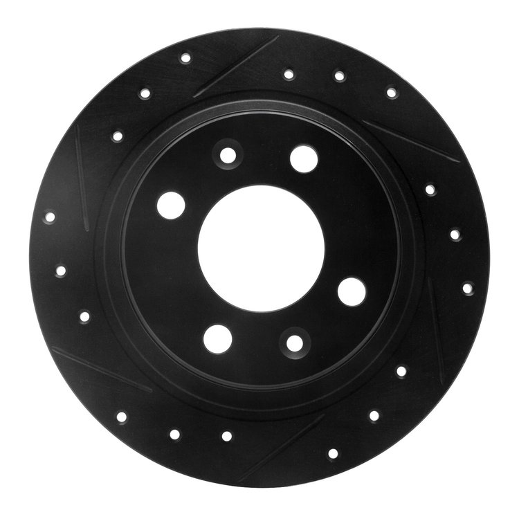 633-65006L Drilled/Slotted Brake Rotor [Black], 1986-1998 GM, Position: Rear Left