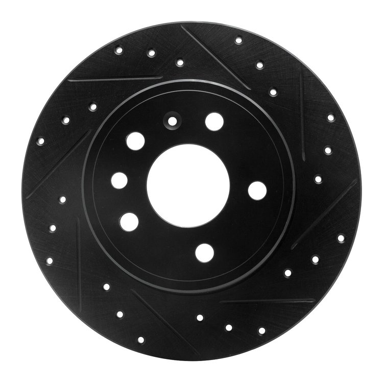633-65010R Drilled/Slotted Brake Rotor [Black], 1997-2008 GM, Position: Rear Right