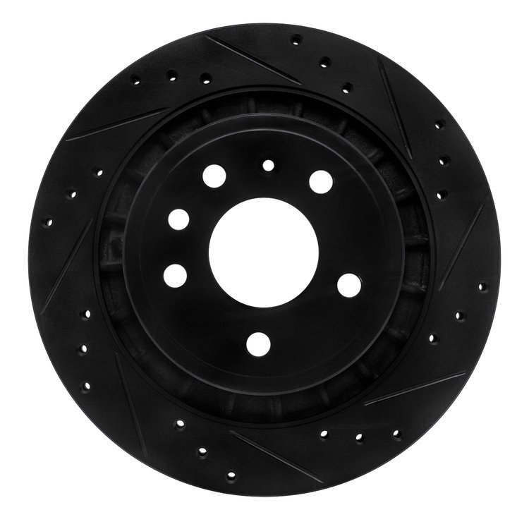 633-65014R Drilled/Slotted Brake Rotor [Black], 2002-2010 GM, Position: Rear Right