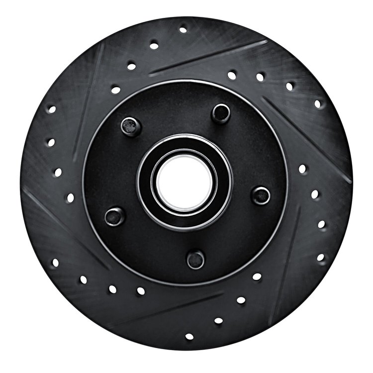 633-66002L Drilled/Slotted Brake Rotor [Black], 1979-1983 GM, Position: Front Left