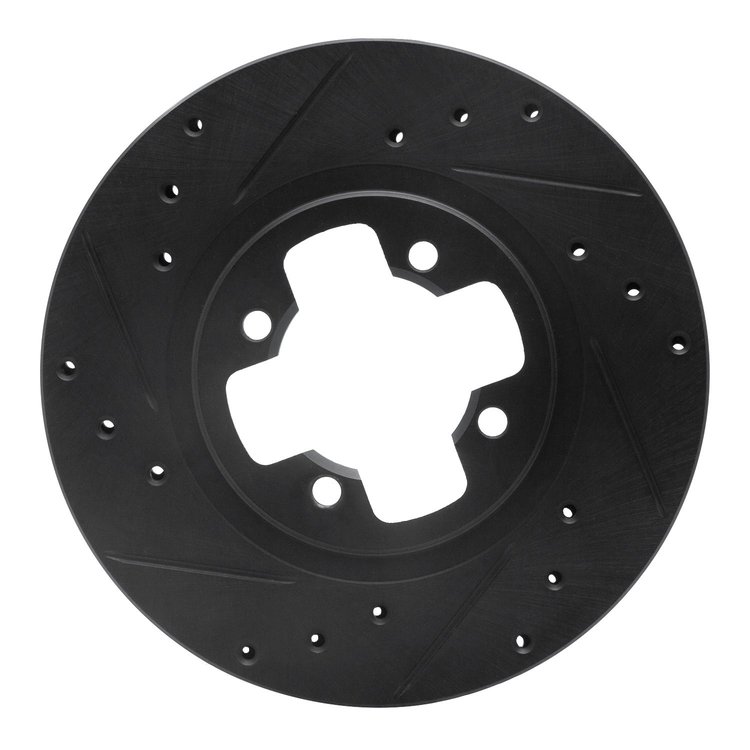 633-67008L Drilled/Slotted Brake Rotor [Black], 1981-1988 Infiniti/Nissan, Position: Front Left