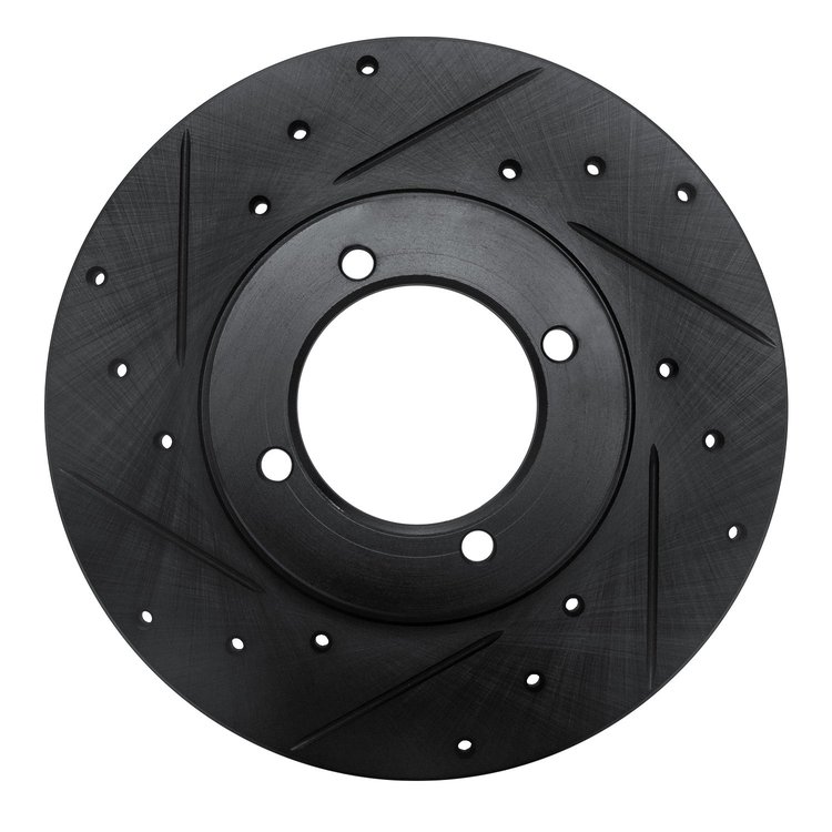 633-67009L Drilled/Slotted Brake Rotor [Black], 1970-1973 Infiniti/Nissan, Position: Front Left