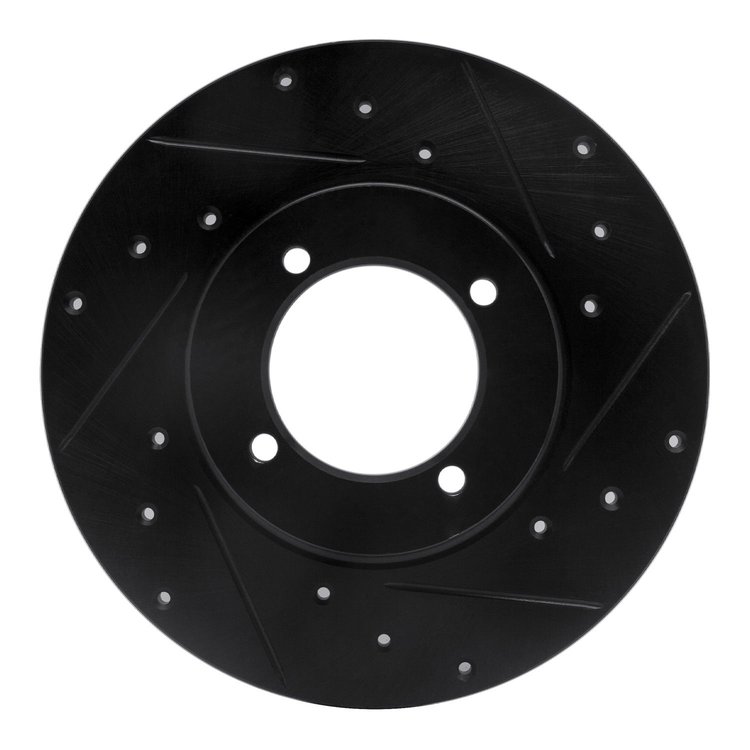 633-67009R Drilled/Slotted Brake Rotor [Black], 1970-1973 Infiniti/Nissan, Position: Front Right