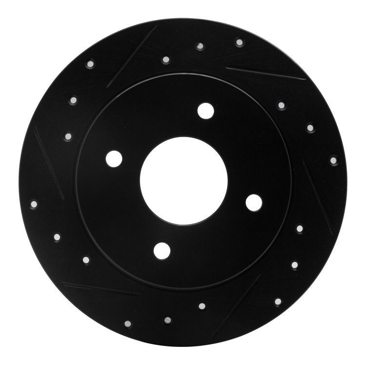 633-67010L Drilled/Slotted Brake Rotor [Black], 1979-1981 Infiniti/Nissan, Position: Rear Left